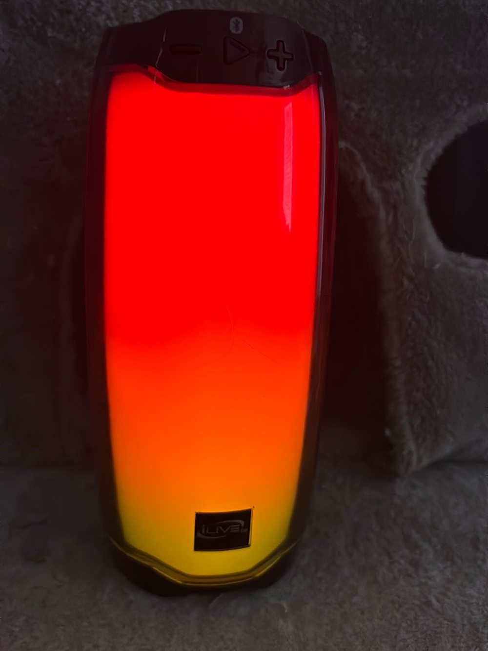 Red-Orange Gradient Portable Bluetooth Speaker with LED Light